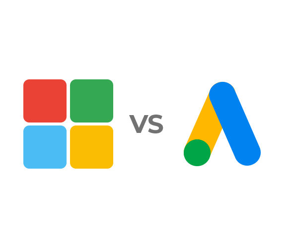 Microsoft vs google logos