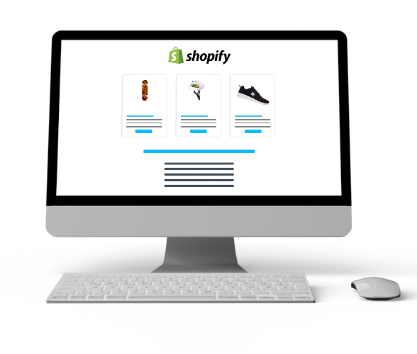 Shopify advert examples on a computer screen
