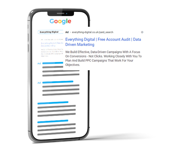 Google Search Ads as it appears on mobile