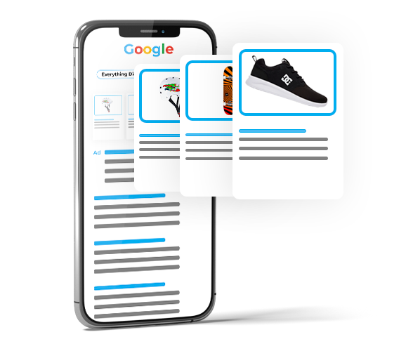 Mobile illustration of how Google Shopping looks