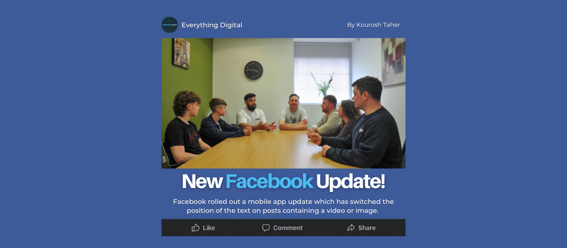 New Facebook Update, Text Appears Below Image/Video